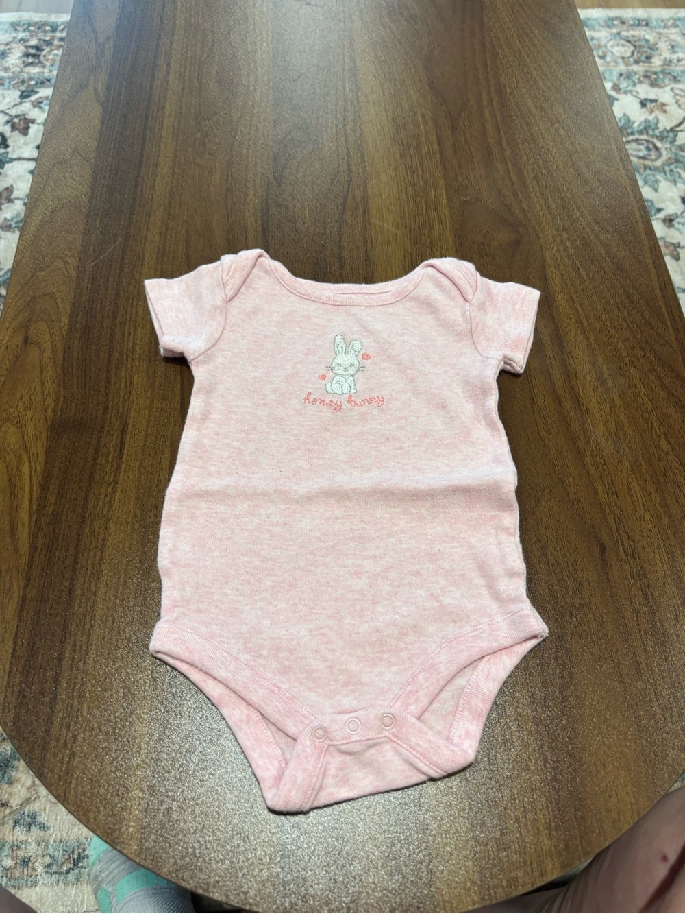George Pink Heather Bunny One-Piece Bodysuit